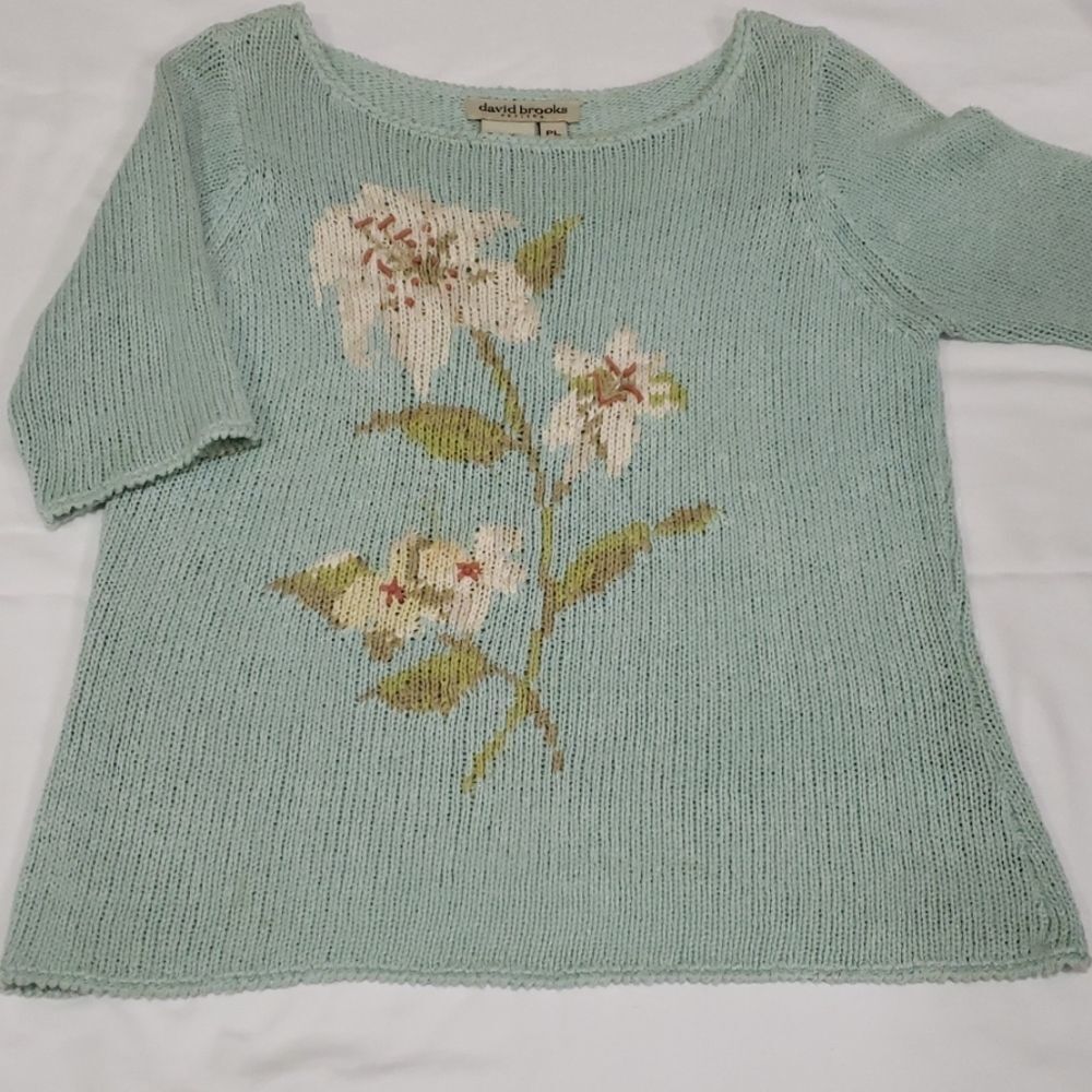 David Brooks floral sweater